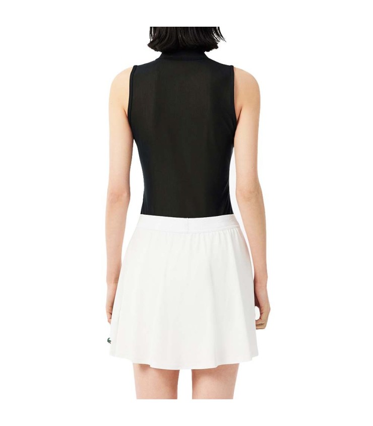 Polo Lacoste Tennis Frau ärmellos schwarz 4