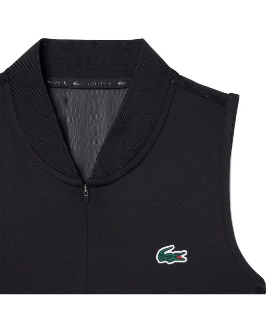 Polo Lacoste Donna di tennis senza maniche nere 5