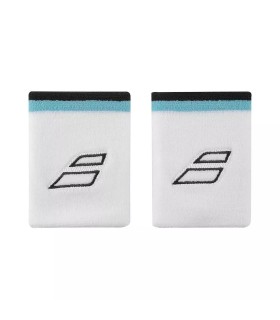 Munhequeiras Babolat Terry Jumbo Brancas / Azuis - Pack de 2 | Ipontennis