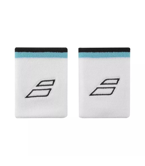 Babolat Terry Jumbo Handgelenkbänder Weiß Blau x 2