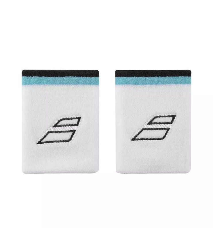 Babolat Terry Jumbo Handgelenkbänder Weiß Blau x 2