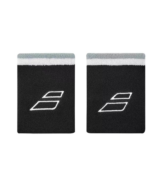 Munhequeiras Babolat Terry Jumbo Brancas Pretas x 2