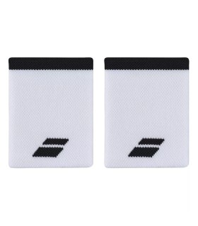 Babolat Jumbo Logo Wristbands White Black x 2
