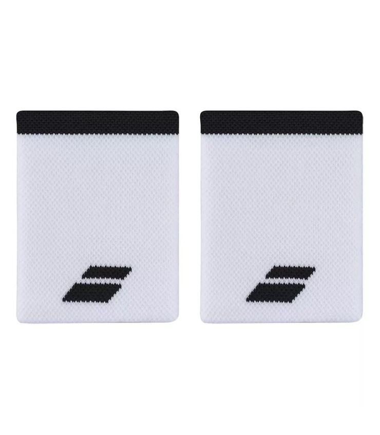Babolat Jumbo Logo Handgelenkbänder Weiß Schwarz x 2