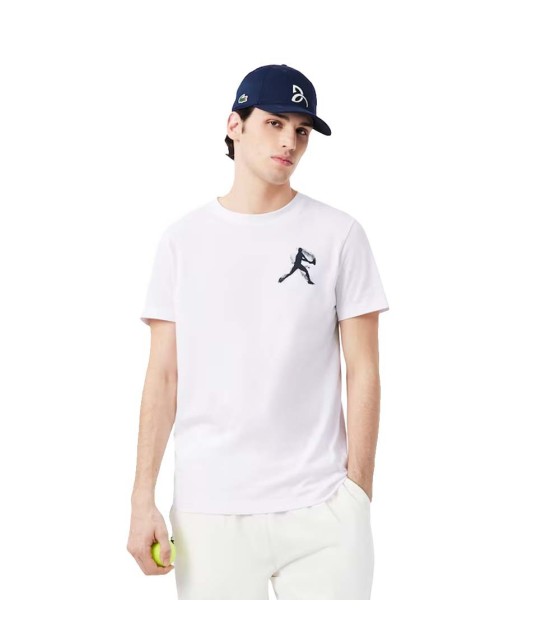 T-shirt do pacote + tampa Lacoste Tênis x novak djokovic branco 2