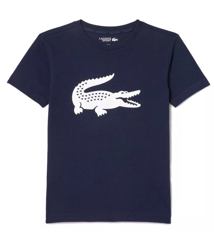 Camiseta desportiva azul-marinho para jovens da Lacoste | Ipontennis