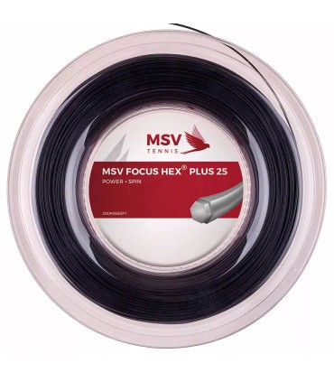 BOBINE DE CORDAGE MSV FOCUS HEX PLUS 25 NOIR 200 m | IPONTENNIS