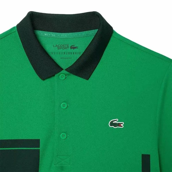 POLO LACOSTE TÊNIS NOVAK DJOKOVIC VERDE VERSÃO FAN