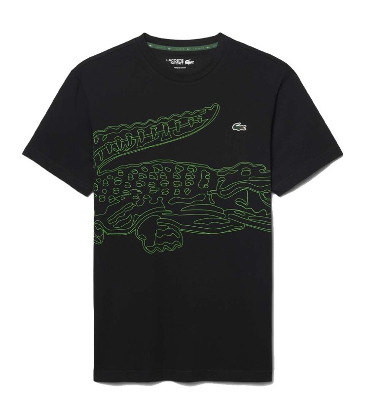 Camiseta Lacoste Sport Ultra Dry Imprimé Crocodile Negro / Verde SRC-64516
