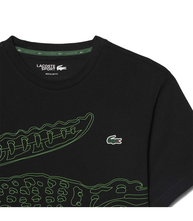Camiseta Lacoste Sport Ultra Dry Imprimé Crocodile Negro / Verde SRC-64517