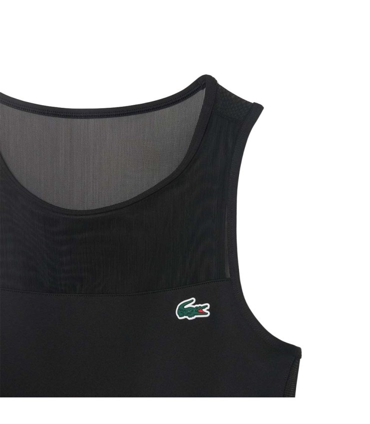 Vestido Lacoste Tenis Plisado Stretch Negro SRC-64578