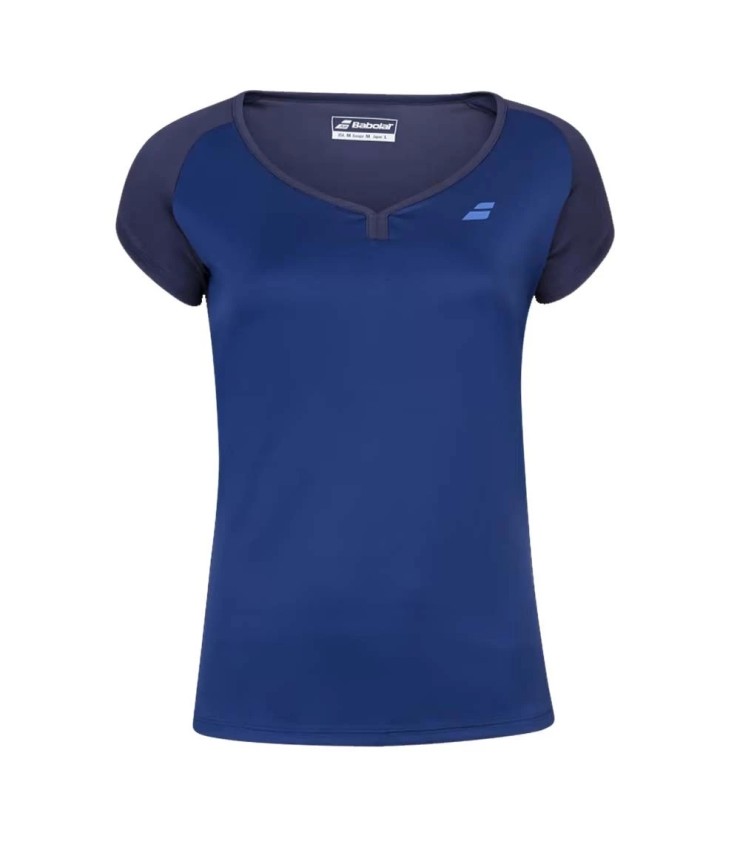 Blaues T-Shirt für Mädchen Babolat Play Cap | Ipontennis