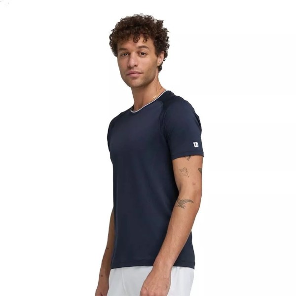 Camiseta de manga comprida Wilson Team Seamless Crew azul marinho | Ipontennis