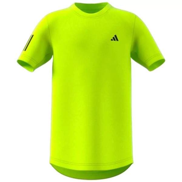 T-shirt Adidas Club 3 Stripes Junior Vert Fluo | Ipontennis