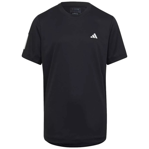 Camiseta Preta Adidas Club 3 Stripes Júnior | Ipontennis