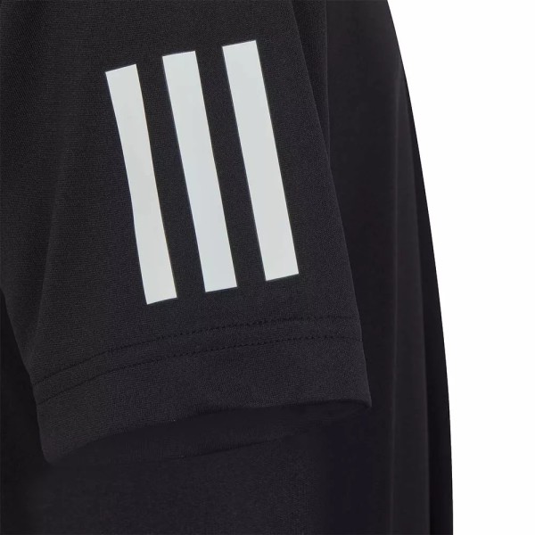Schwarzes Adidas Club 3 Stripes Junior T-Shirt | Ipontennis