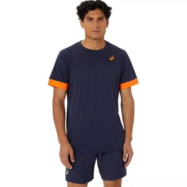 Asics Court T-Shirt Navy Blue / Orange1