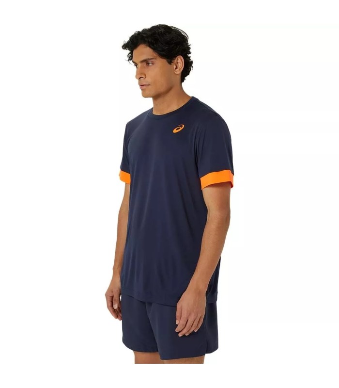 Asics Court T-Shirt Navy Blue / Orange3