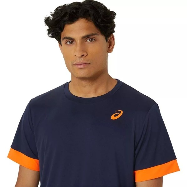 Asics Court T-Shirt Navy Blue / Orange4