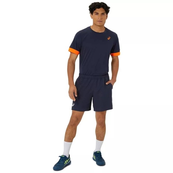 Asics Court T-Shirt Navy Blue / Orange5