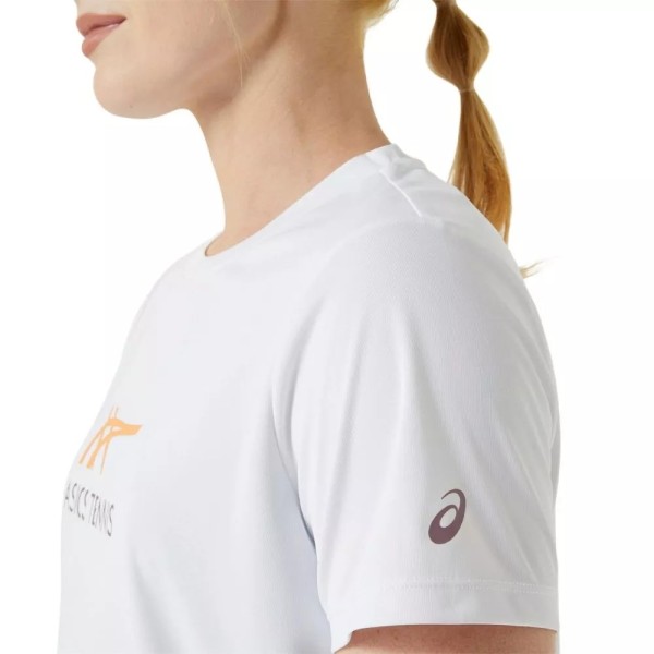 Asics Court Graphic Woman T-Shirt White / Orange4