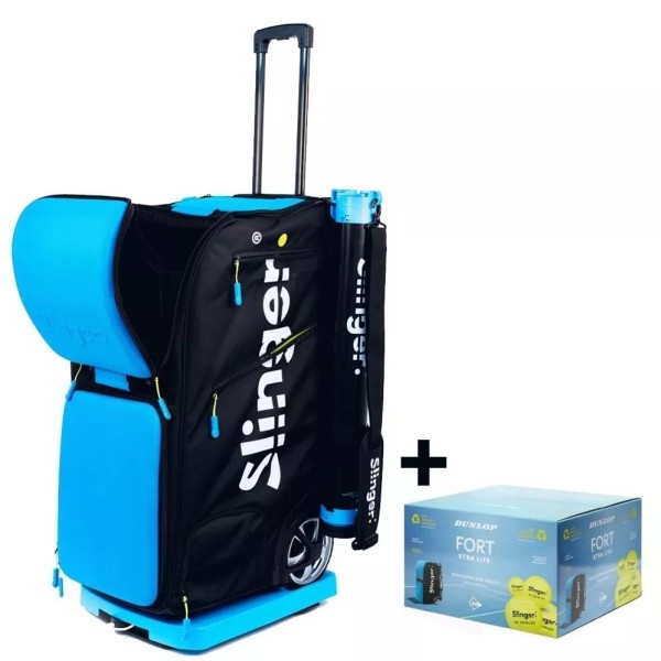Máquina lançadora de bolas Slinger Bag Caixa com 72 bolas Dunlop Fort Xtra Life | IPONTENNIS