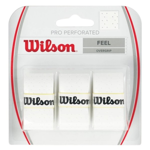 Pack de 3 overgrips perfurados Wilson Pro brancos. | IPONTENNIS