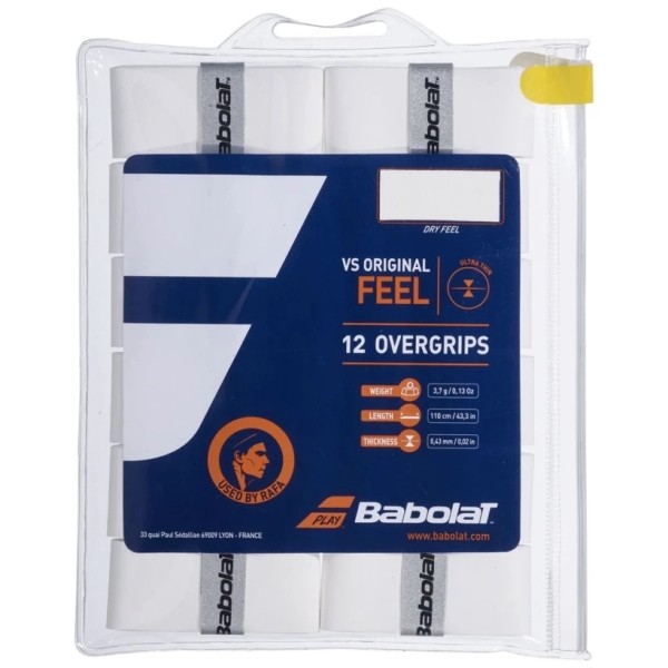 12 Sobregrips Babolat VS Grip Original Blanco 1