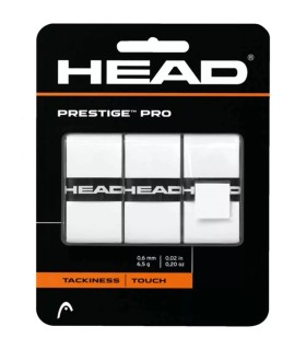 Raquete Head Prestige Pro Branca com 3 overgrips. | IPONTENNIS