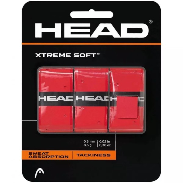 Pack de 3 sobregrips Head Xtreme Soft Rojo 1