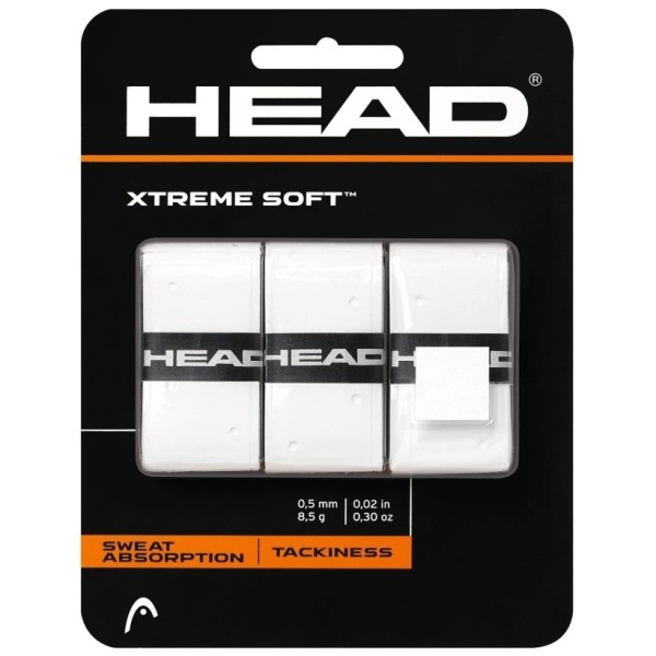 Juego de 3 sobregrips Head Xtreme Soft blancos 1
