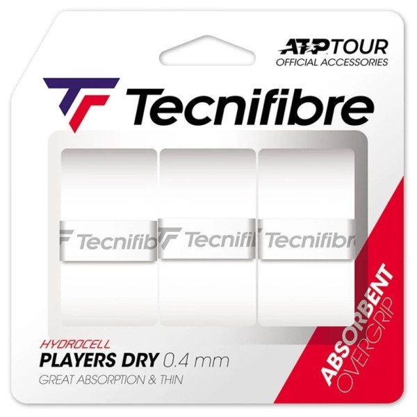 Pack de 3 Overgrips Tecnifibre Players Dry Branco | IPONTENNIS