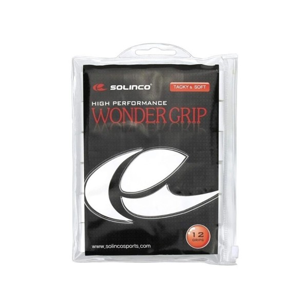 Set of 12 white Solinco Wonder Grip overgrips | IPONTENNIS