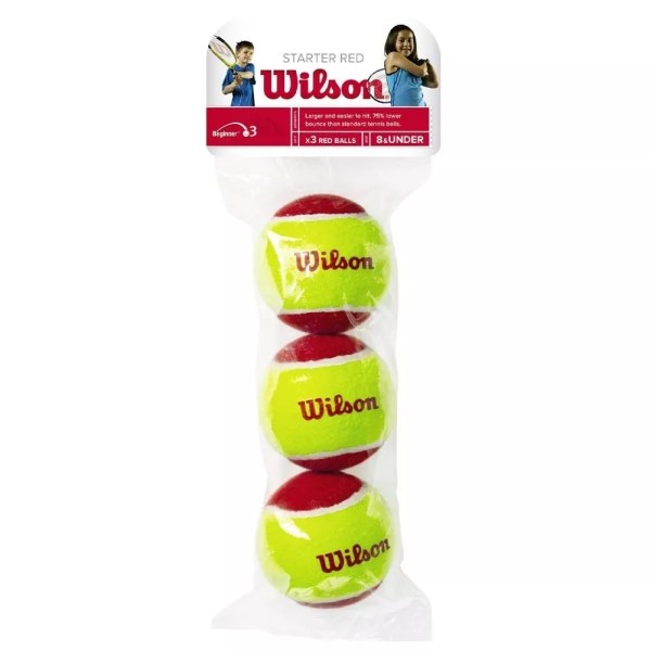 Bolsa de 3 pelotas Wilson Starter Stage 3 rojas 1