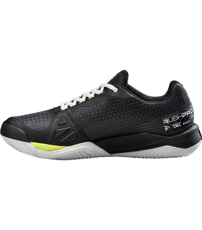 Zapatillas Wilson Rush Pro 4.0 Clay Negro Blanco Amarillo Oferta + Barato 3