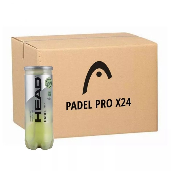 Caja de 24 botes de 3 pelotas Head Padel Pro 1
