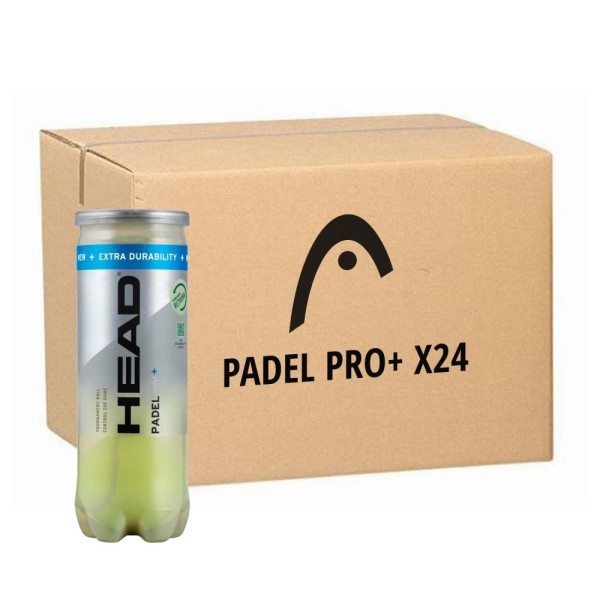 Caja de 24 botes de 3 pelotas Head Padel Pro+ 1