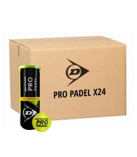 Caja de 24 botes de 3 bolas Dunlop Pro Padel 1