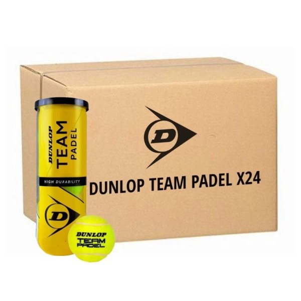 Caja de 24 botes de 3 pelotas Dunlop Team Padel 1