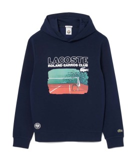 Sudadera con capucha azul marino Lacoste Roland Garros Club 1