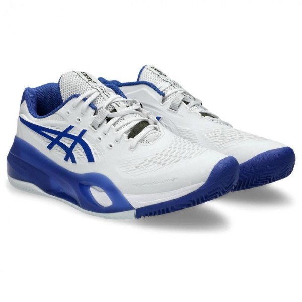 Asics Gel Resolution X Clay Weiß Kobalt Blau Tennisschuhe | Ipontennis