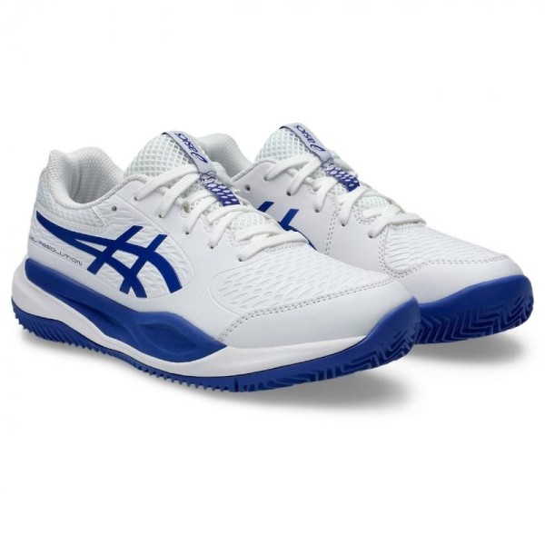 Asics Gel Resolution X Clay GS Weiß Kobalt Blau Junior Tennisschuhe | Ipontennis
