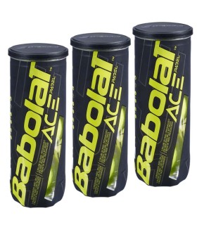 Babolat Ace Tripack de Padel (3 tubos de 3 bolas)