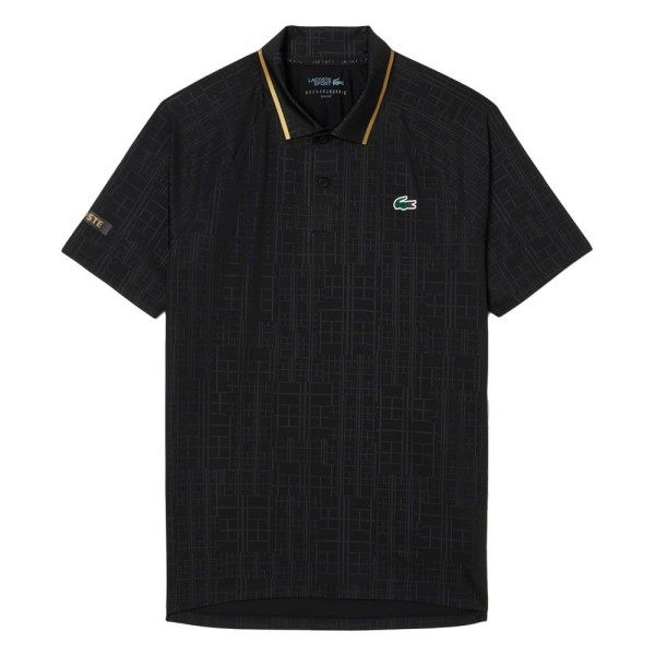 Polo de Tennis Lacoste Novak Djokovic sur Court Noir 1