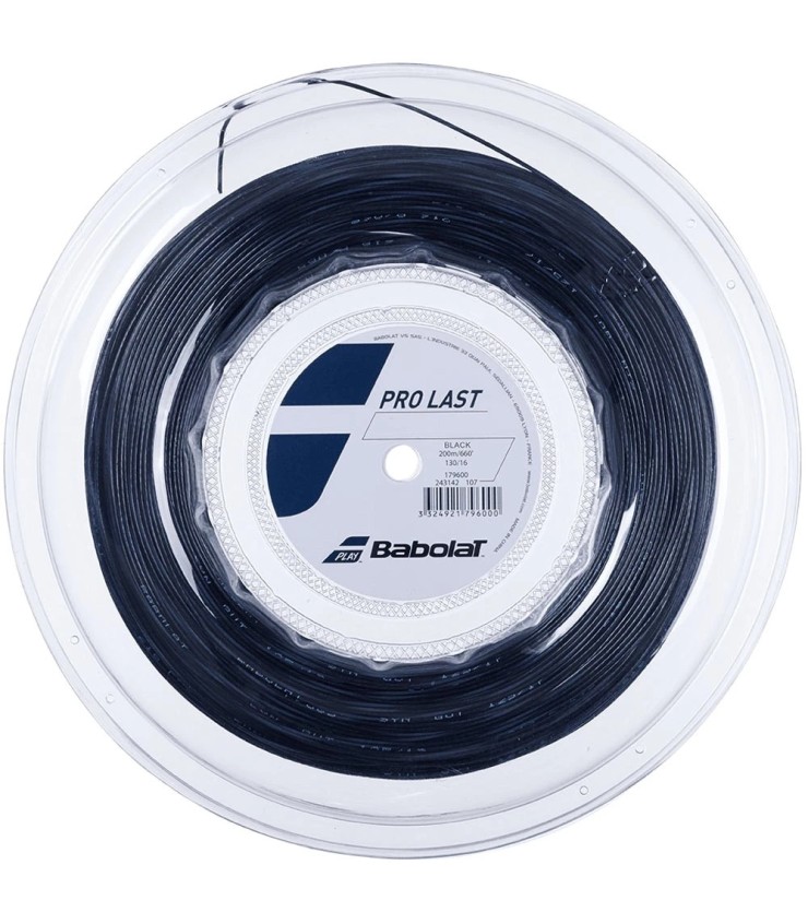 Bobina de corda Babolat Pro Last preta de 200m. | IPONTENNIS