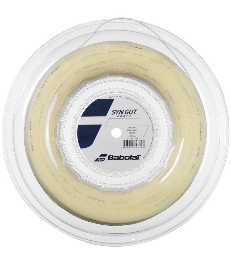 Bobina Babolat Syn Gut Force 200m

This translates to "Bobina Babolat Syn Gut Force 200m" in English. It seems to be a product n