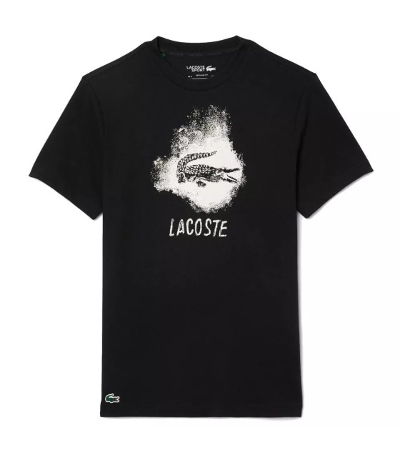 Schwarzes grafisches T-Shirt Lacoste Sport | IPONTENNIS