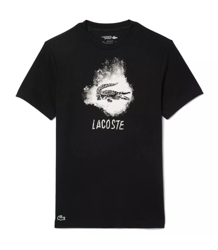 Camiseta preta gráfica Lacoste Sport | IPONTENNIS