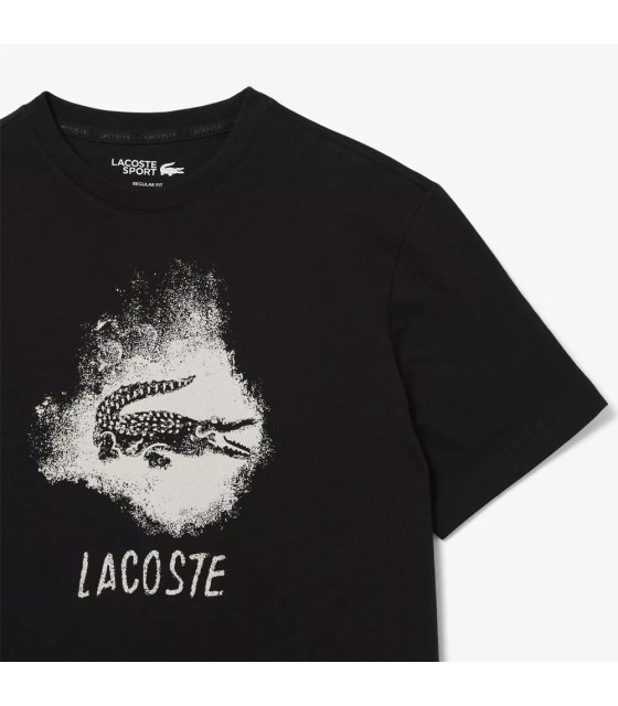 T-shirt noir graphique Lacoste Sport | IPONTENNIS