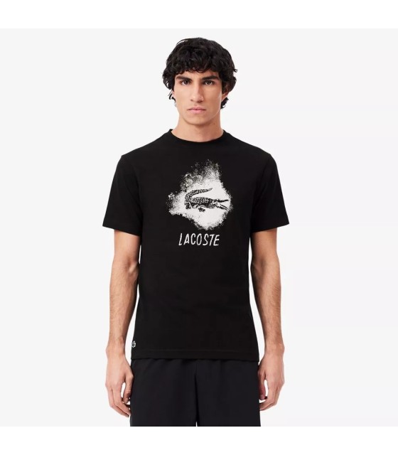 T-shirt noir graphique Lacoste Sport | IPONTENNIS